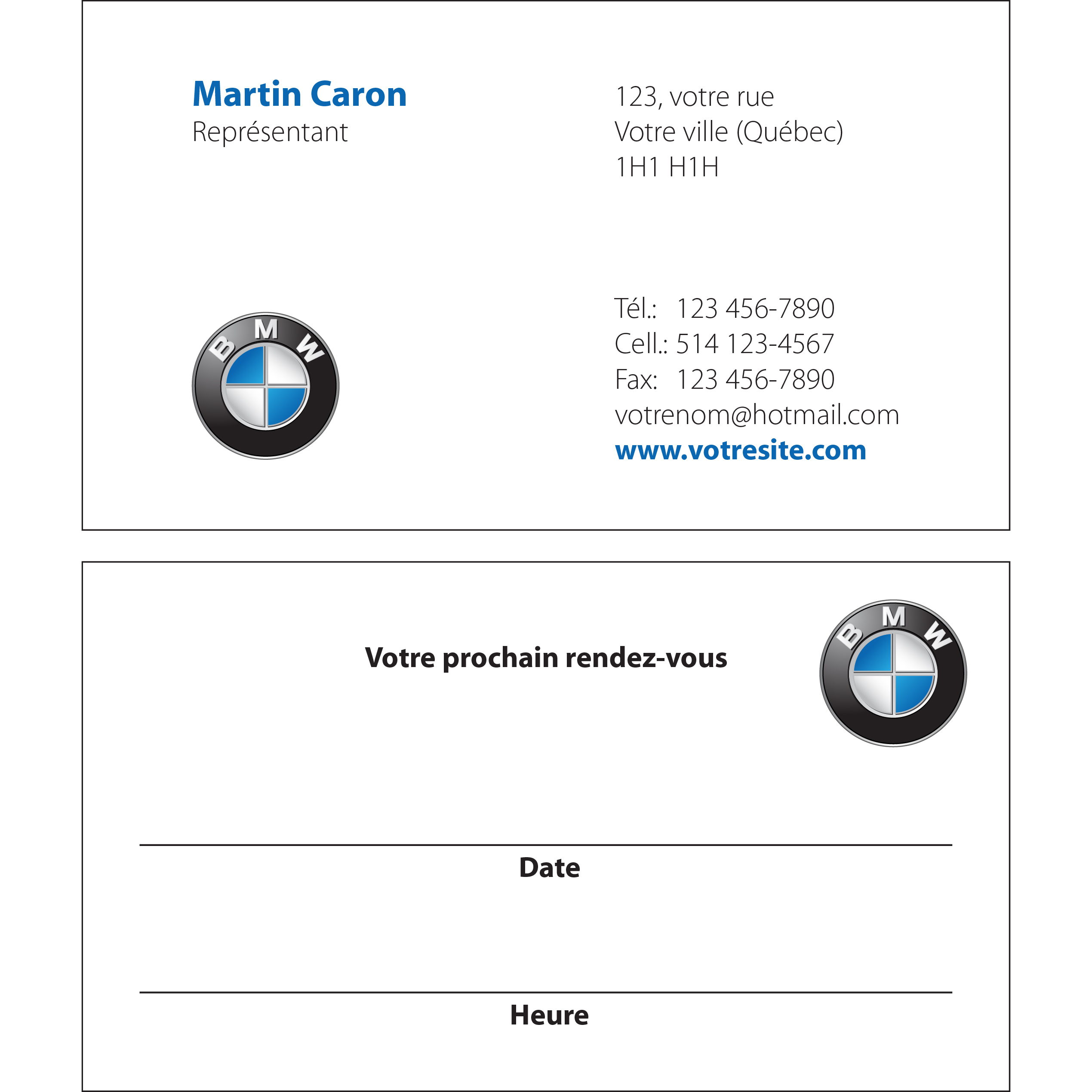 Cartes d'affaires BMW - 2 cts, BCBM04