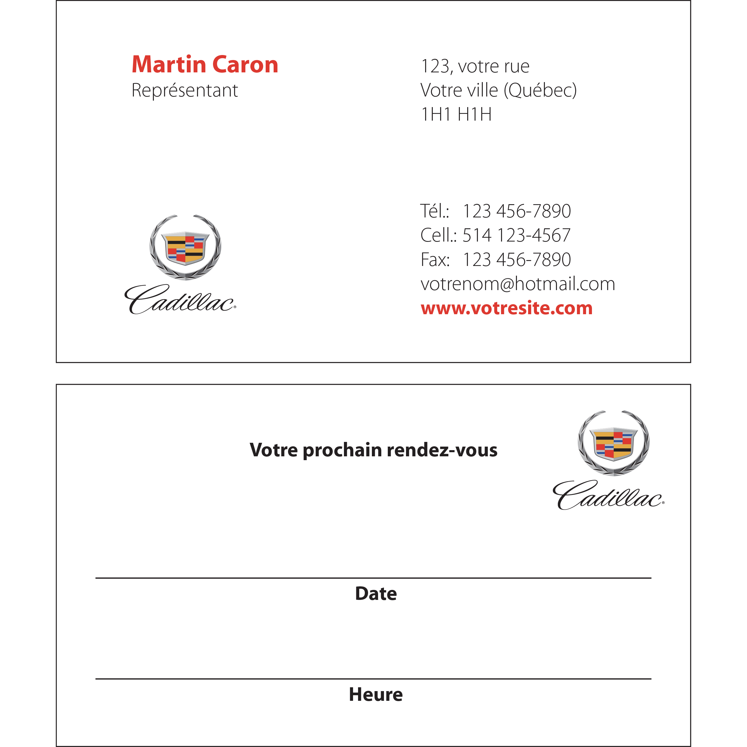Cadillac Business cards - 2 sides, BCCA04