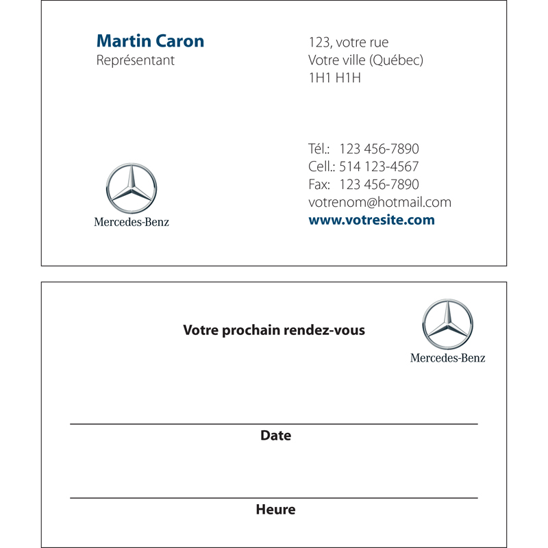 Cartes d'affaires Mercedes-Benz - 2 cts, BCMB04