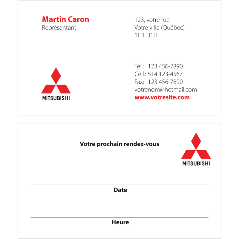 Mitsubishi Business cards - 2 sides, BCMT04