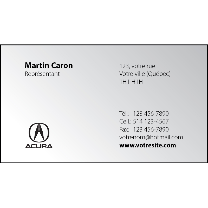 Cartes d'affaires Acura - 1 ct, BCAC02