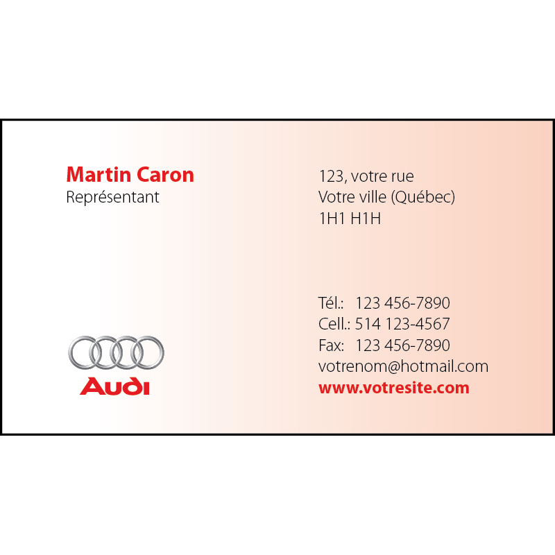 Cartes d'affaires Audi - 1 ct, BCAU02