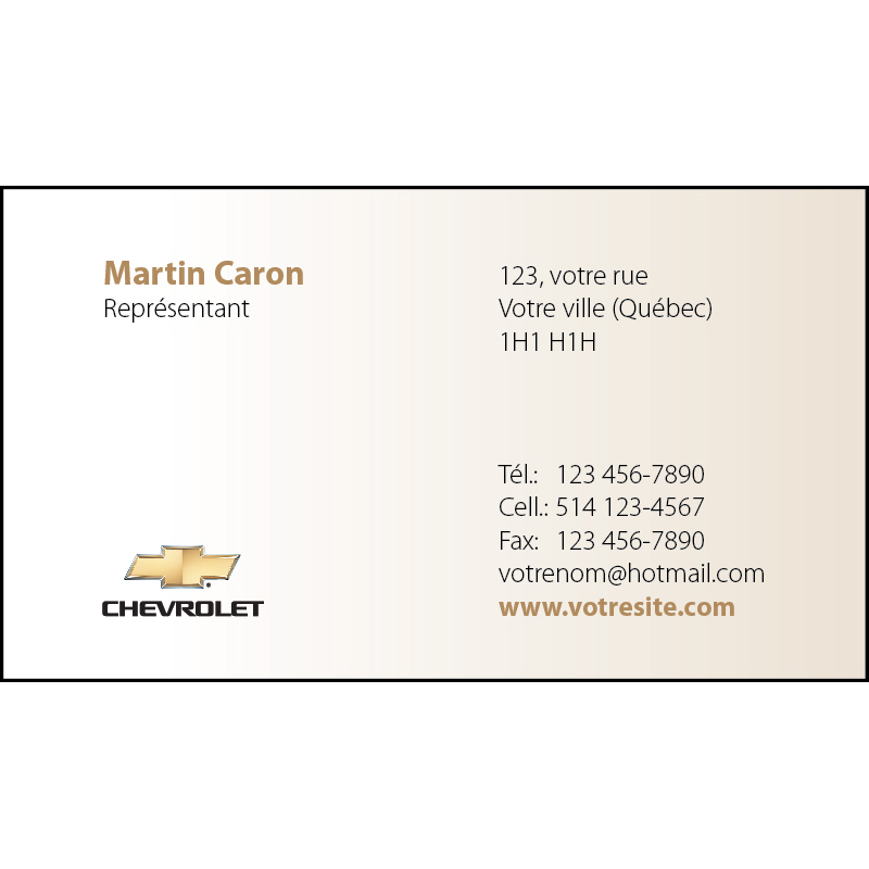 Chevrolet Business cards - 1 side, BCCH02