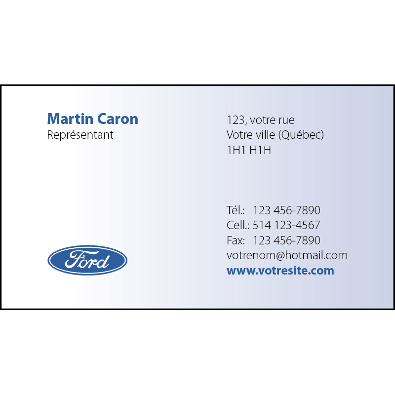 Cartes d'affaires Ford - 1 ct, BCDO02