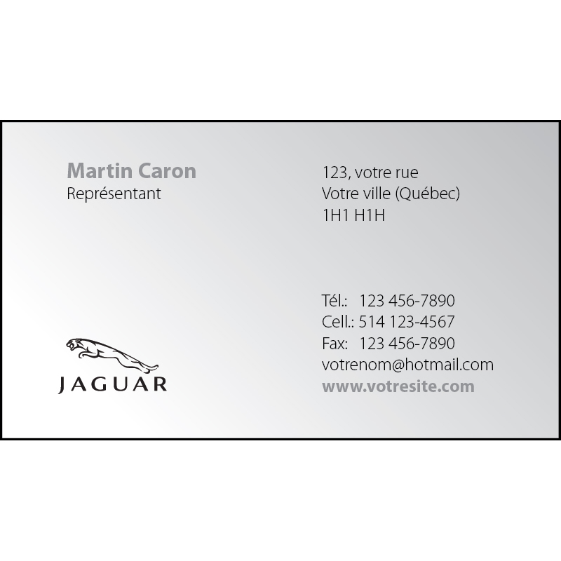 Jaguar Business cards - 1 side, BCJA02