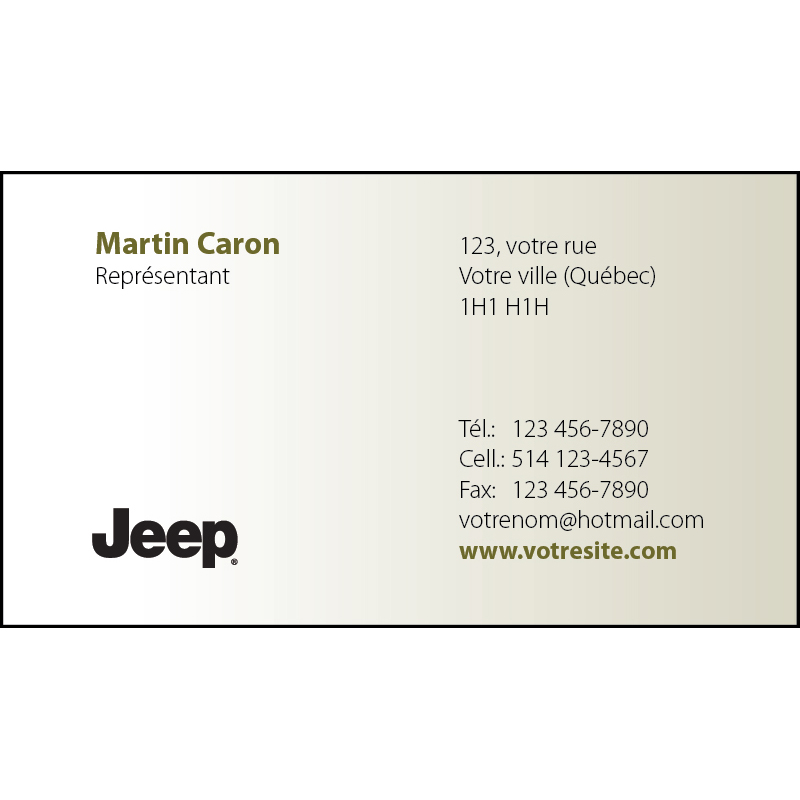 Jeep Business cards - 1 side, BCJE02