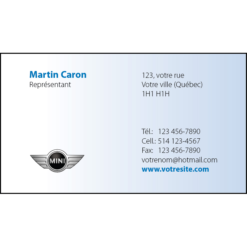 Mini Business cards - 1 side, BCMI02