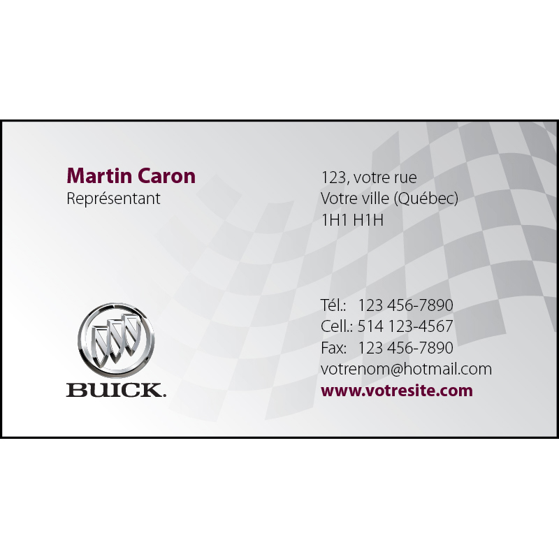 Buick Business cards - 1 side, BCBU03