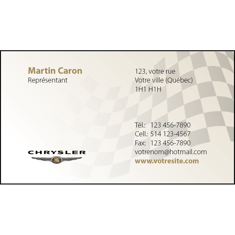 Cartes d'affaires Chrysler - 1 ct, BCCY03