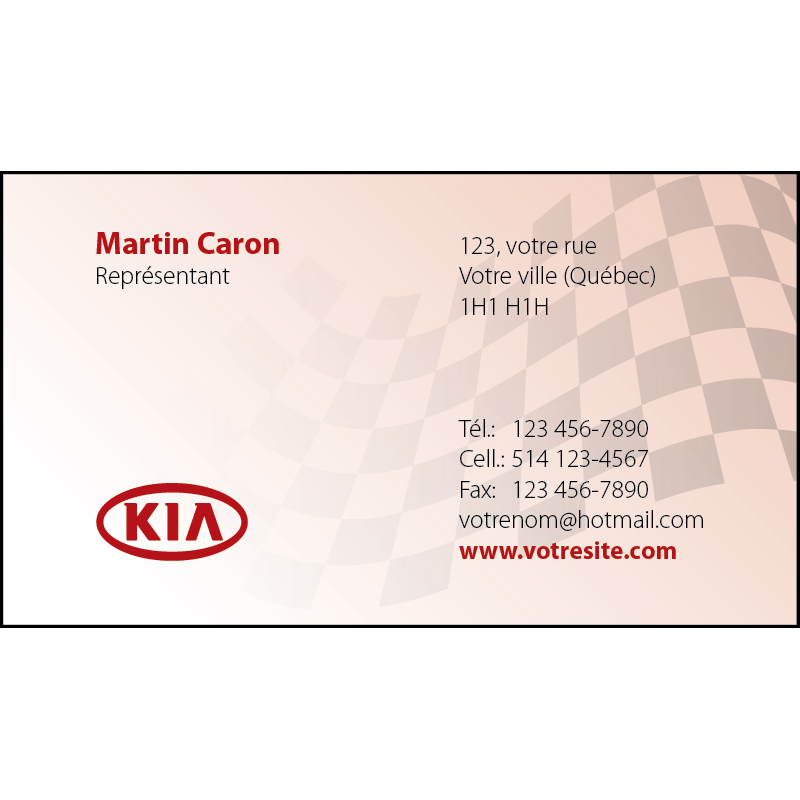 Cartes d'affaires Kia - 1 ct, BCKI03