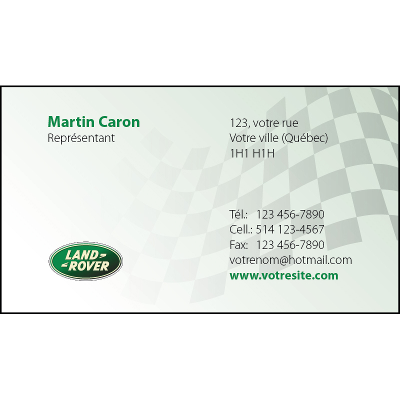 Land Rover Business cards - 1 side, BCLR03