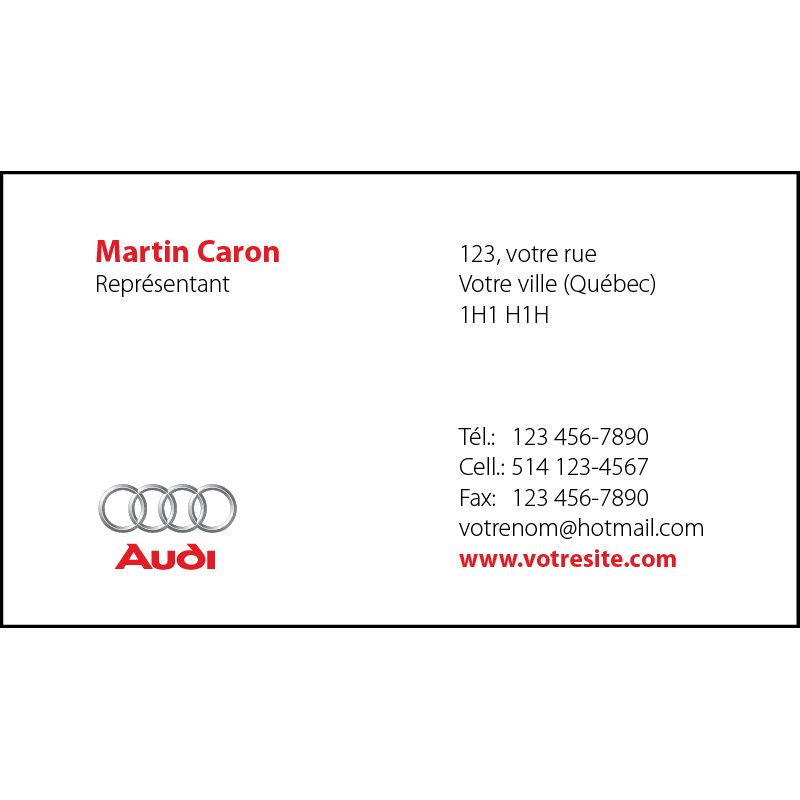 Cartes d'affaires Audi - 1 ct, BCAU01