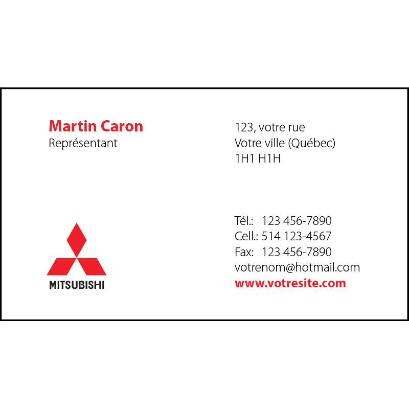 Mitsubishi Business cards - 1 side, BCMT01