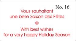 With best wishes for a very happy Holiday Season (Souhait #16)
