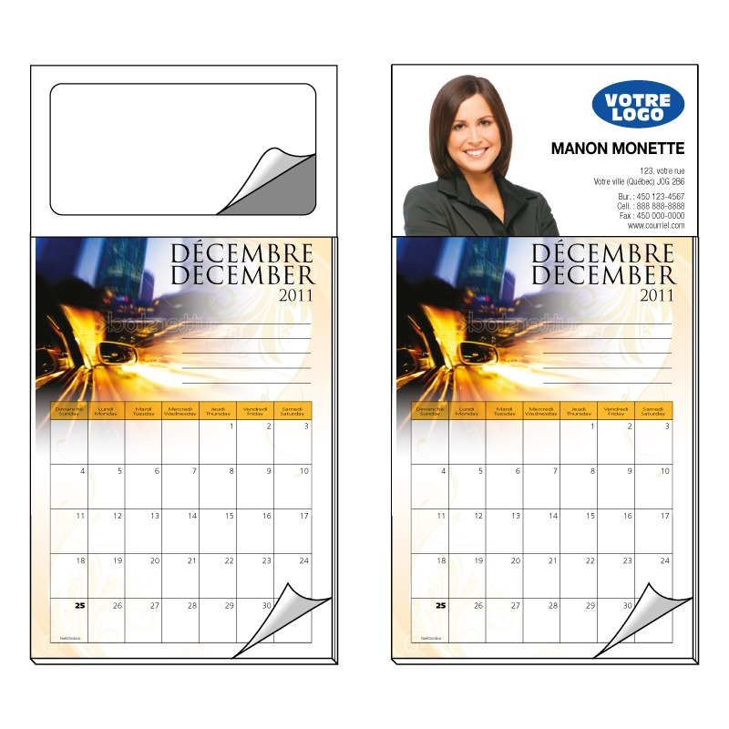 Magnetic calendar with removable punch out magnet 3.5"x7", RECPM